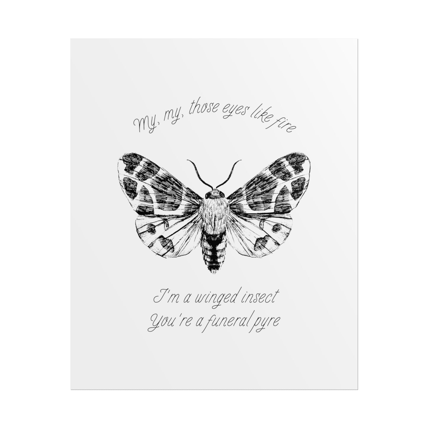 Take Me Back To Eden TMBTE Moth Inspired Lyric Quote Print