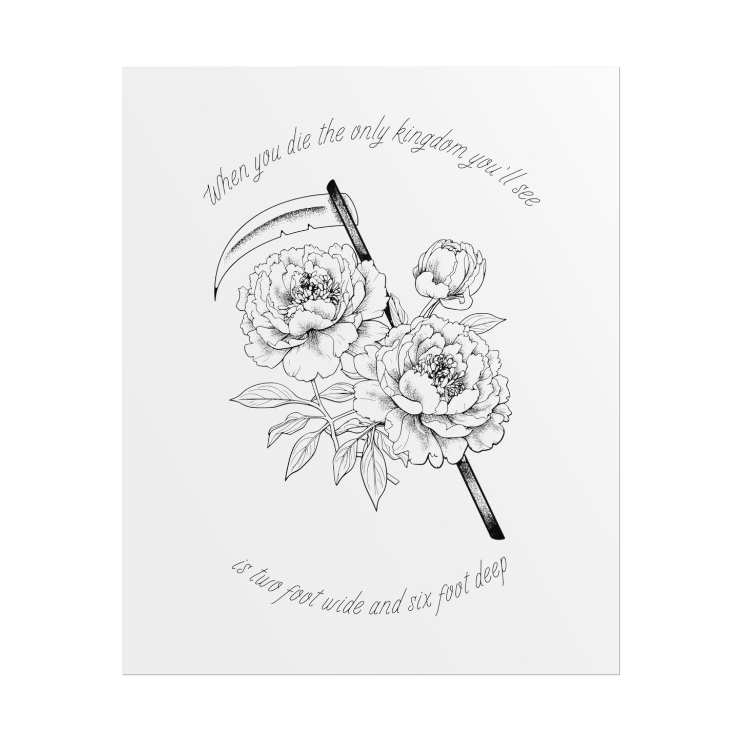 Scythe Peony House of Wolves BMTH Inspired Lyric Quote Print