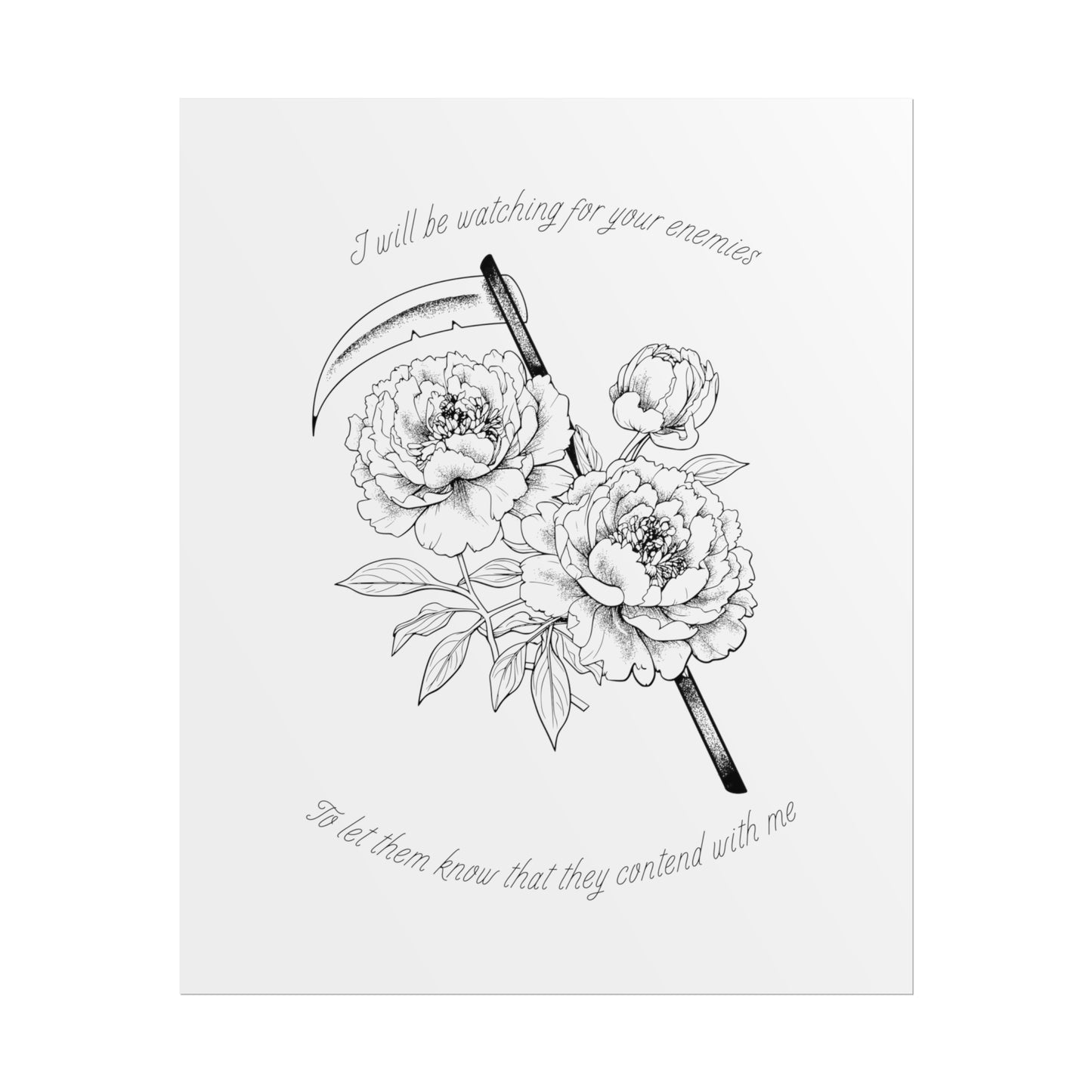 Scythe Peony Flower Give Inspired Lyric Quote Print