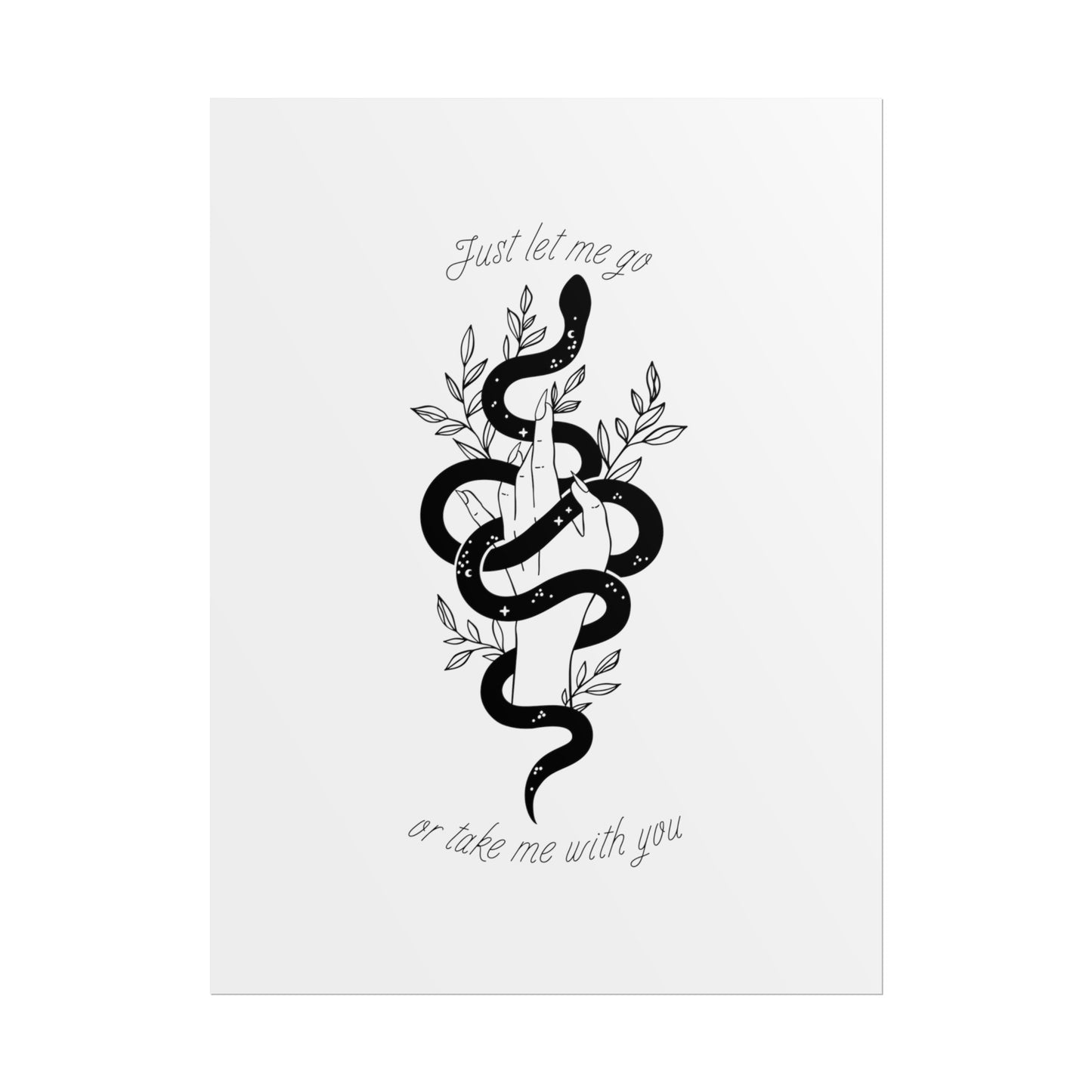 The Apparition Snake Hand Inspired Lyric Quote Print