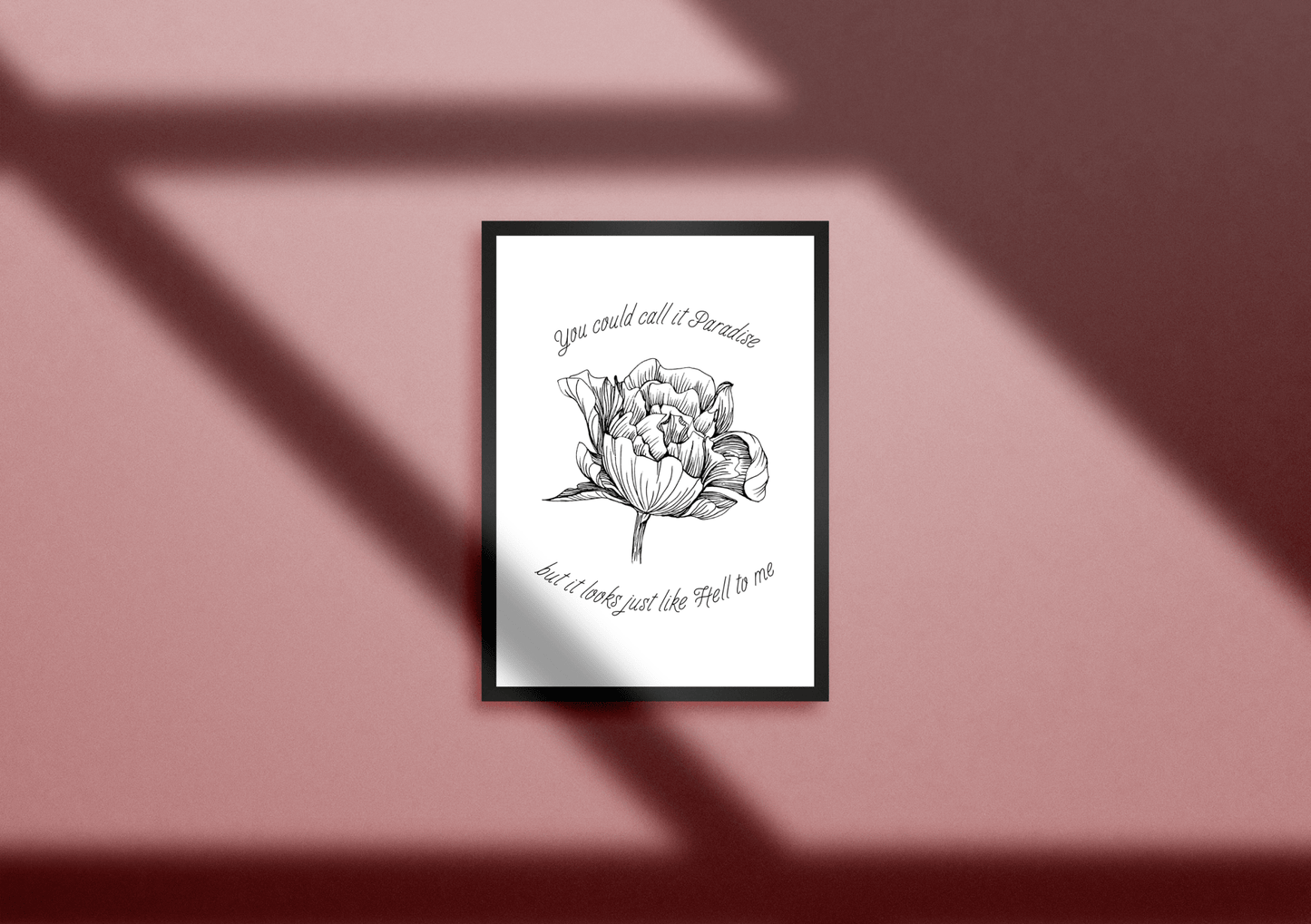 Bad Omens Never Know Inspired Peony Lyric Quote Print - Poster - Rebel Alchemy