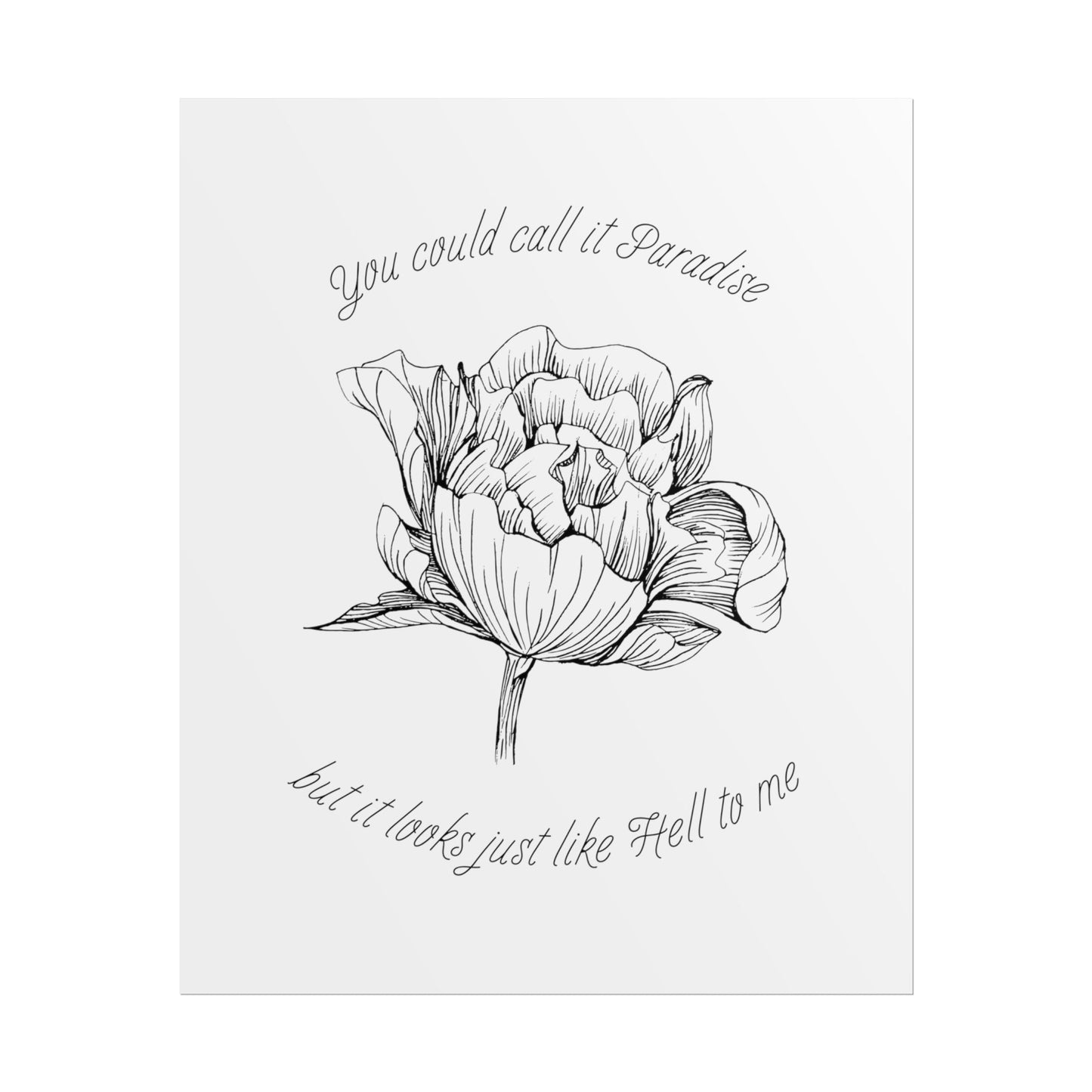 Bad Omens Never Know Inspired Peony Lyric Quote Print - Poster - Rebel Alchemy