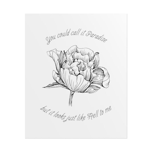 Bad Omens Never Know Inspired Peony Lyric Quote Print - Poster - Rebel Alchemy