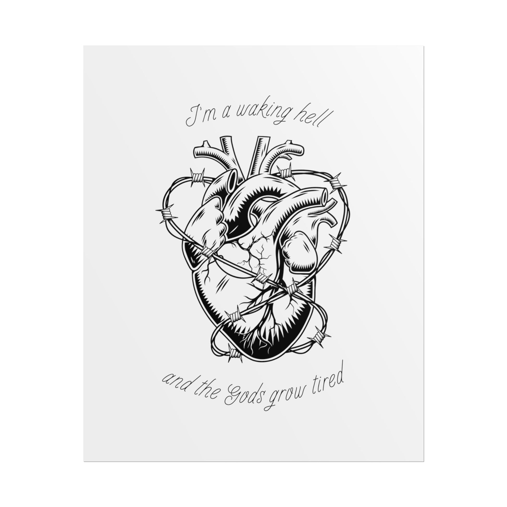 Barbed Wire Heart Take Me Back To Eden TMBTE Inspired Lyric Quote Print - Poster - Rebel Alchemy