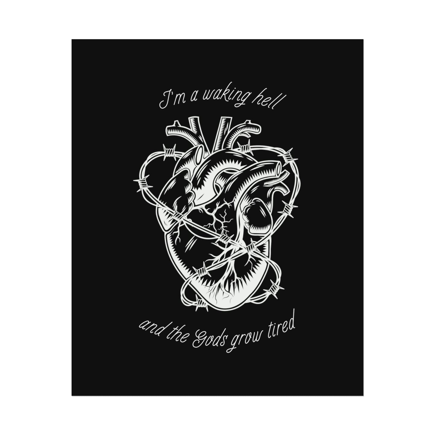 Barbed Wire Heart Take Me Back To Eden TMBTE Inspired Lyric Quote Print - Poster - Rebel Alchemy