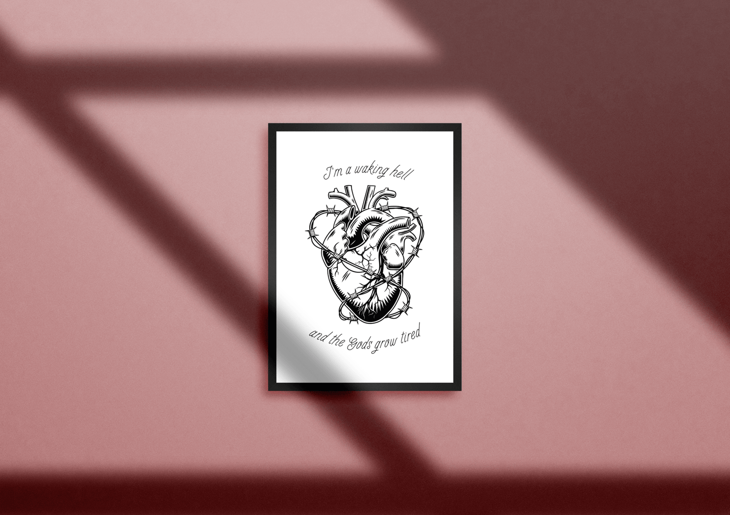 Barbed Wire Heart Take Me Back To Eden TMBTE Inspired Lyric Quote Print - Poster - Rebel Alchemy