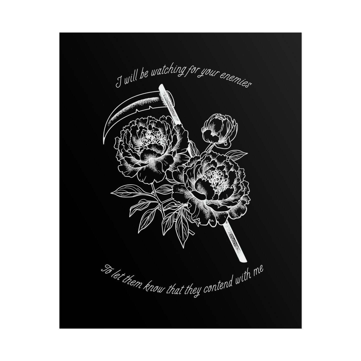 Scythe Peony Flower Give Inspired Lyric Quote Print