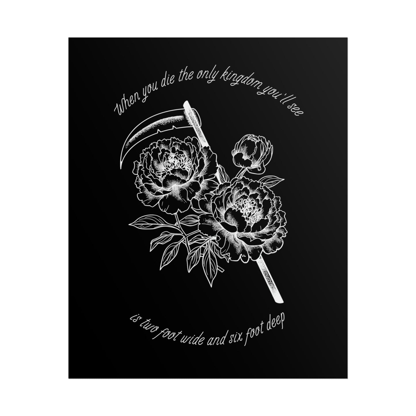 Scythe Peony House of Wolves BMTH Inspired Lyric Quote Print