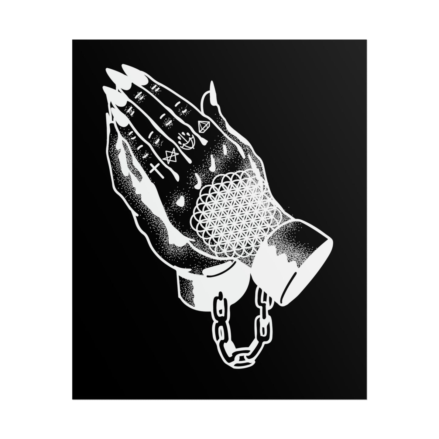 Bring Me The Horizon BMTH Symbol Tattoo Style Praying Hands Print - Poster - Rebel Alchemy