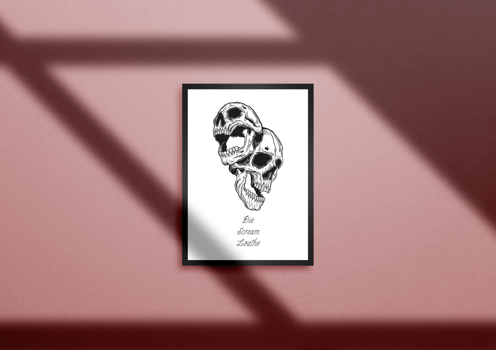 Die Scream Loathe Live Laugh Love Skull Print - Poster - Rebel Alchemy