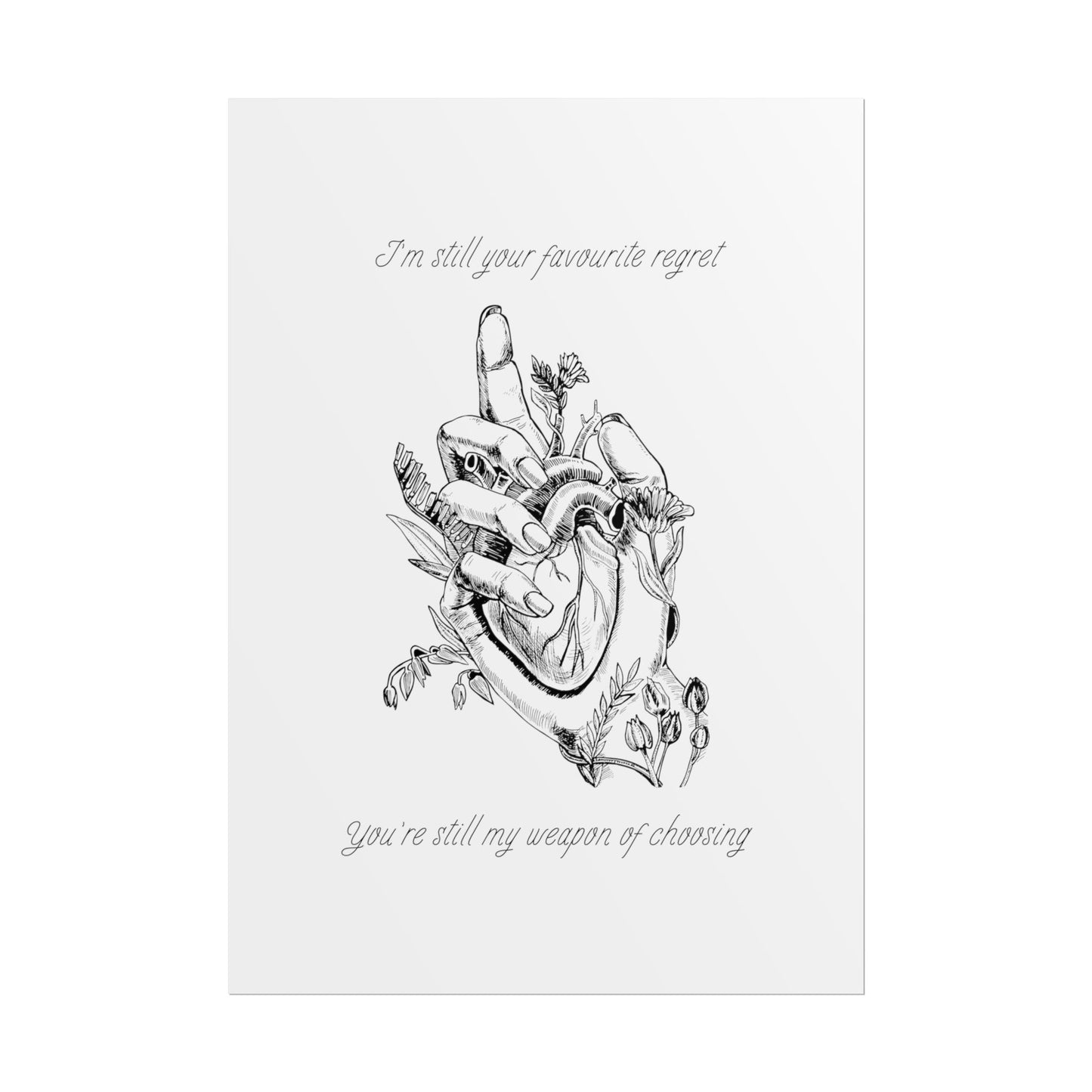 Heart in Hand Blood Sport Inspired Lyric Quote Print - Poster - Rebel Alchemy