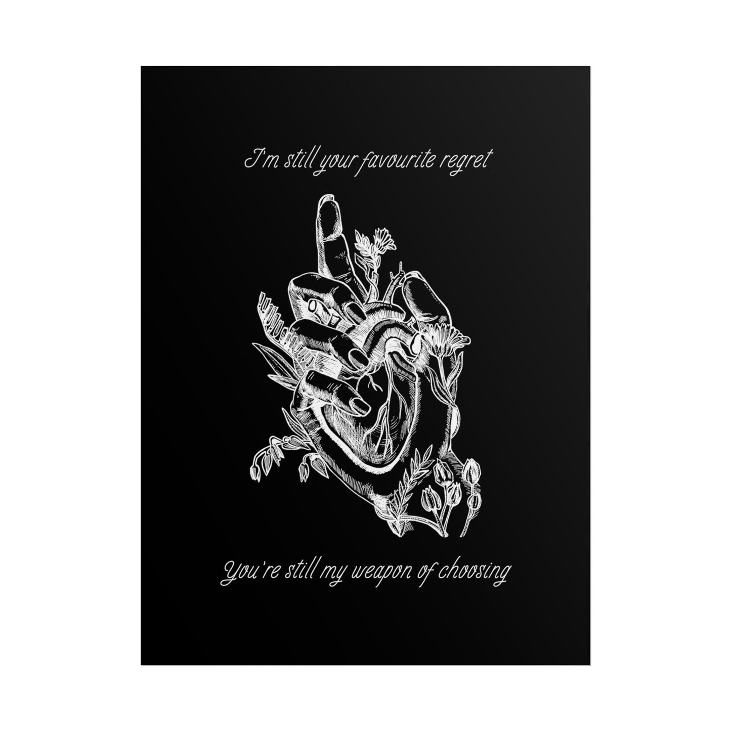 Heart in Hand Blood Sport Inspired Lyric Quote Print - Poster - Rebel Alchemy