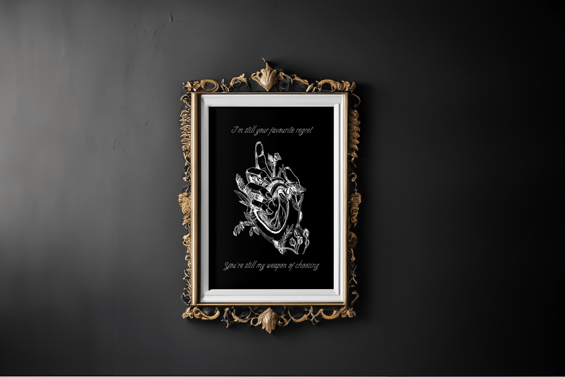 Heart in Hand Blood Sport Inspired Lyric Quote Print - Poster - Rebel Alchemy