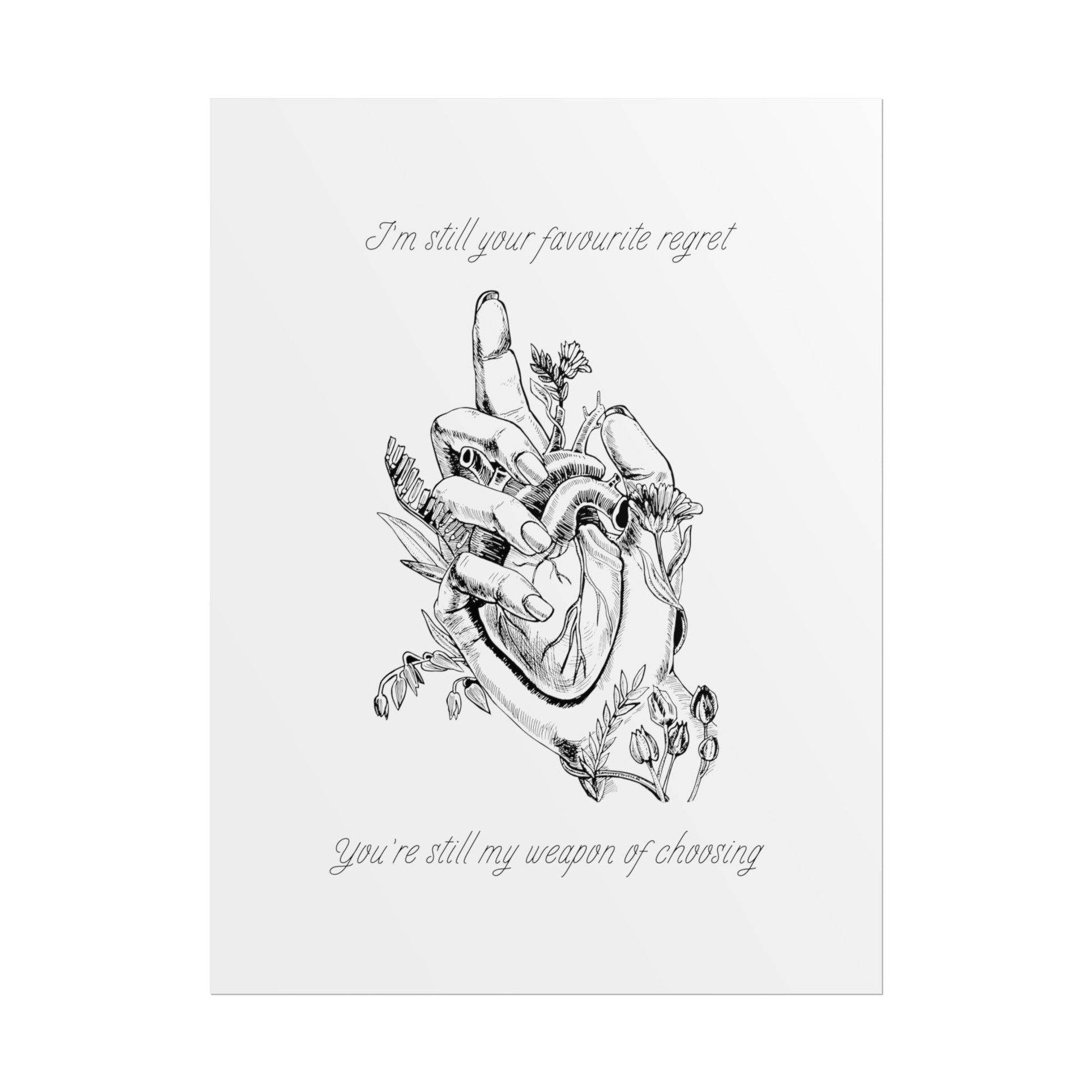 Heart in Hand Blood Sport Inspired Lyric Quote Print - Poster - Rebel Alchemy