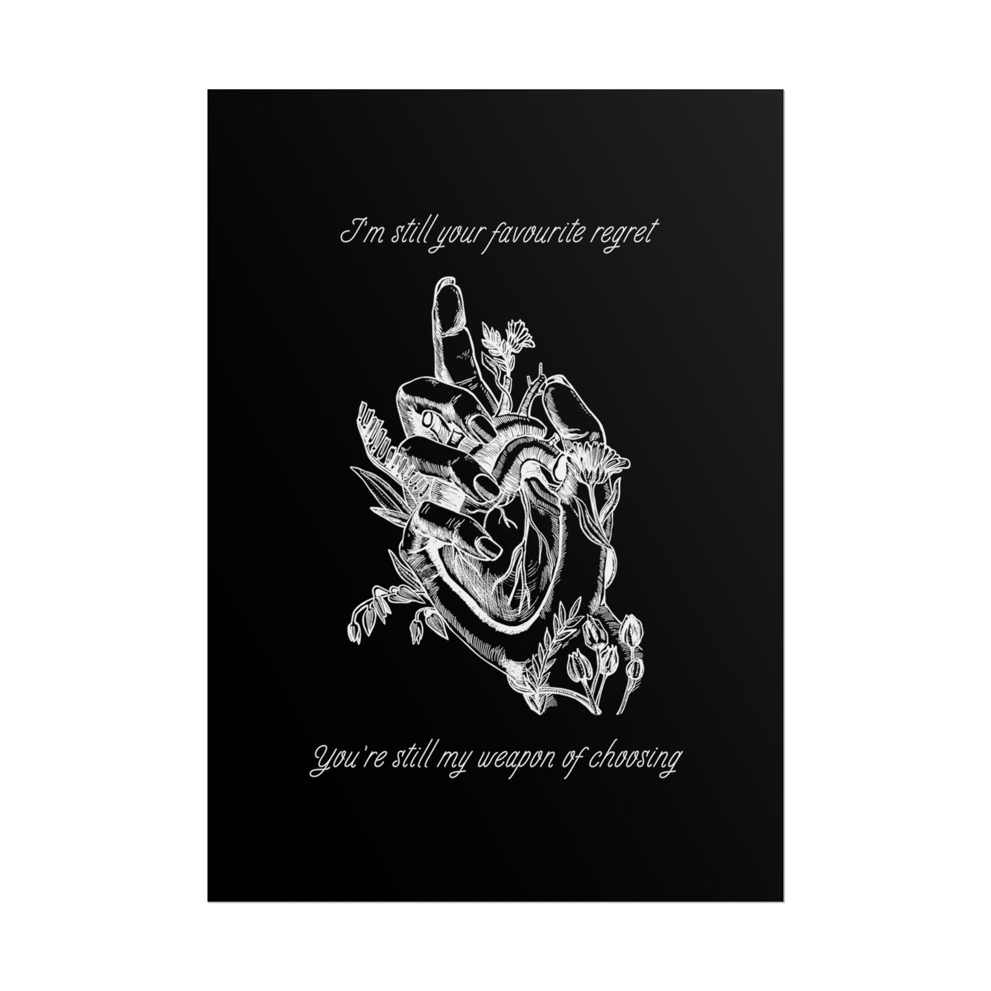 Heart in Hand Blood Sport Inspired Lyric Quote Print - Poster - Rebel Alchemy