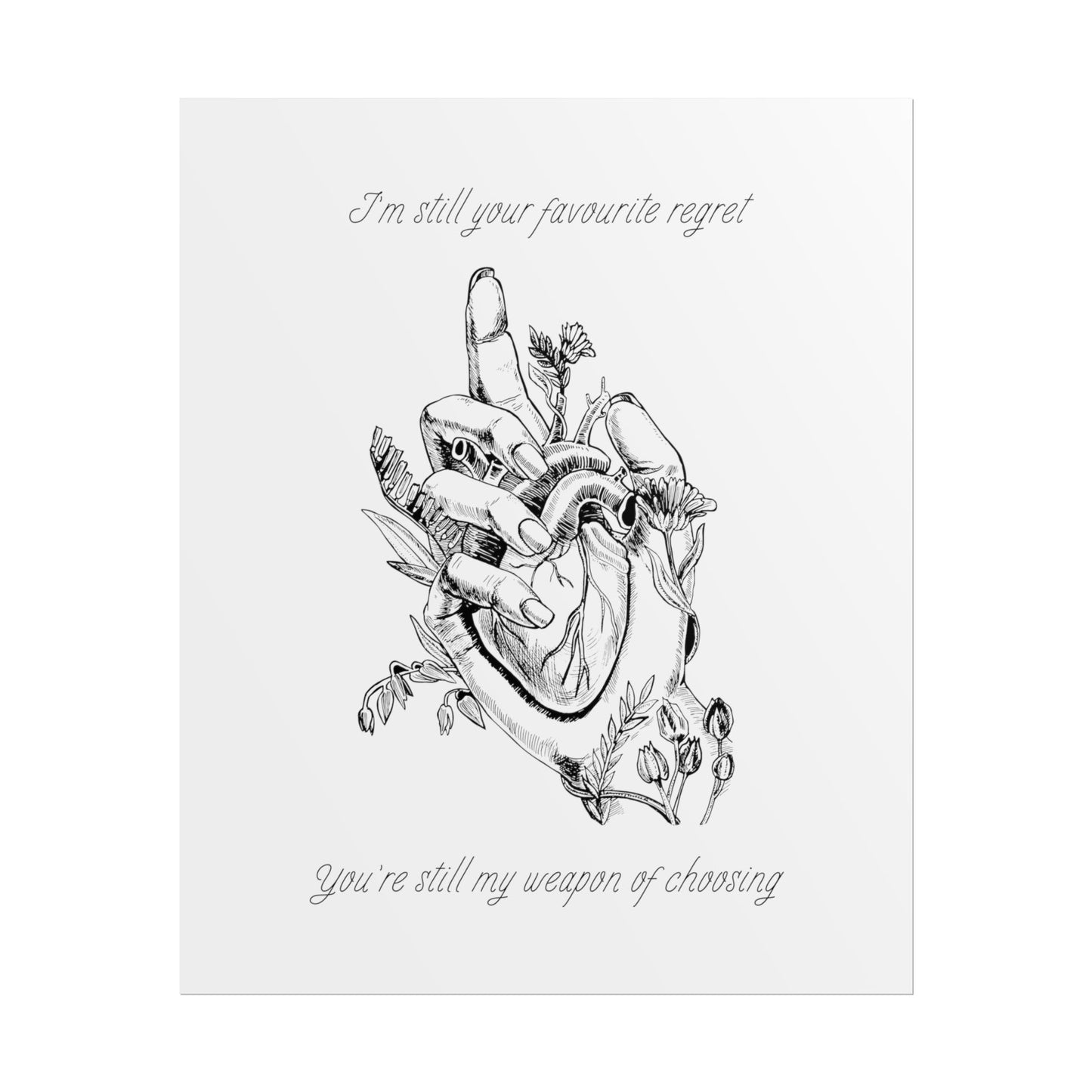 Heart in Hand Blood Sport Inspired Lyric Quote Print - Poster - Rebel Alchemy