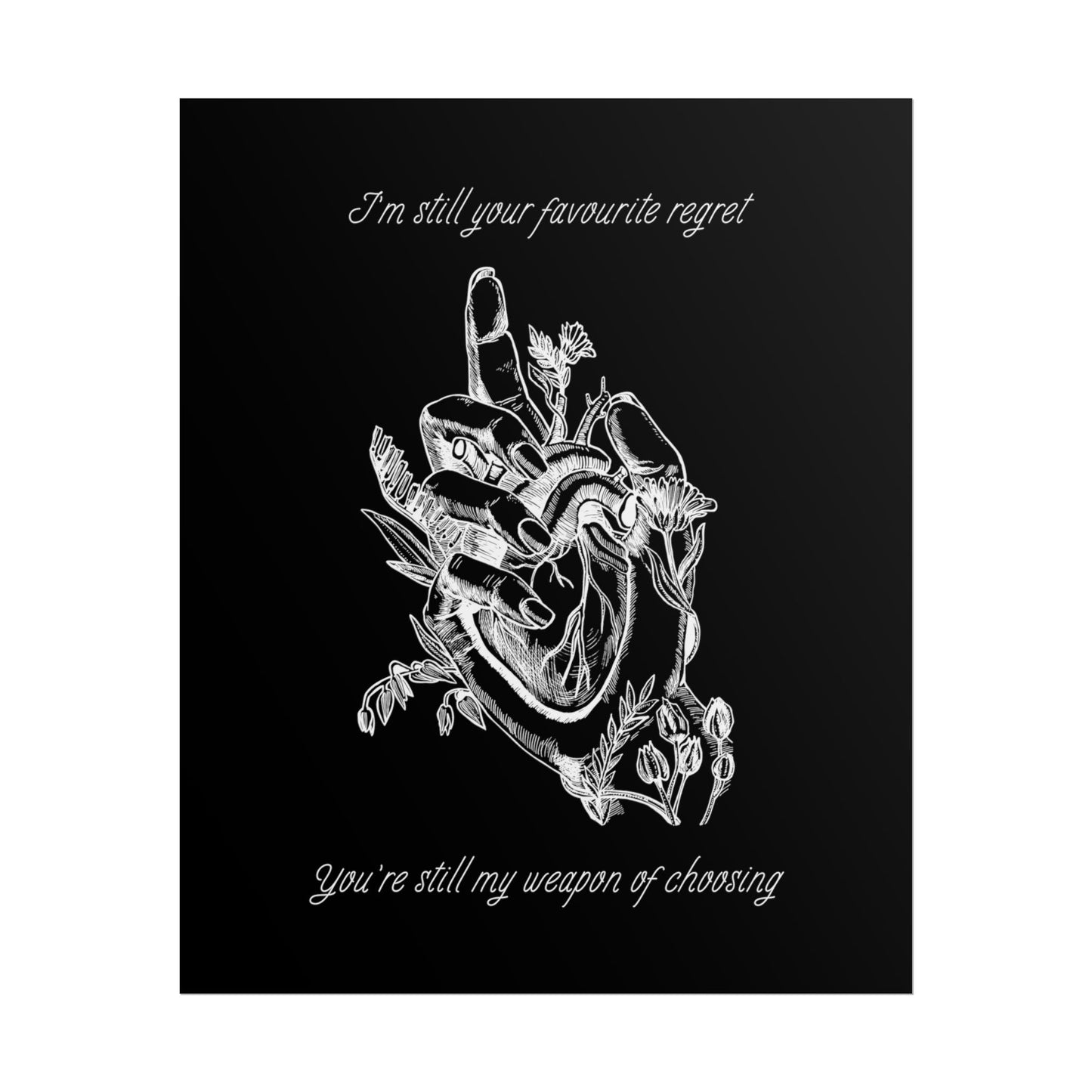 Heart in Hand Blood Sport Inspired Lyric Quote Print - Poster - Rebel Alchemy