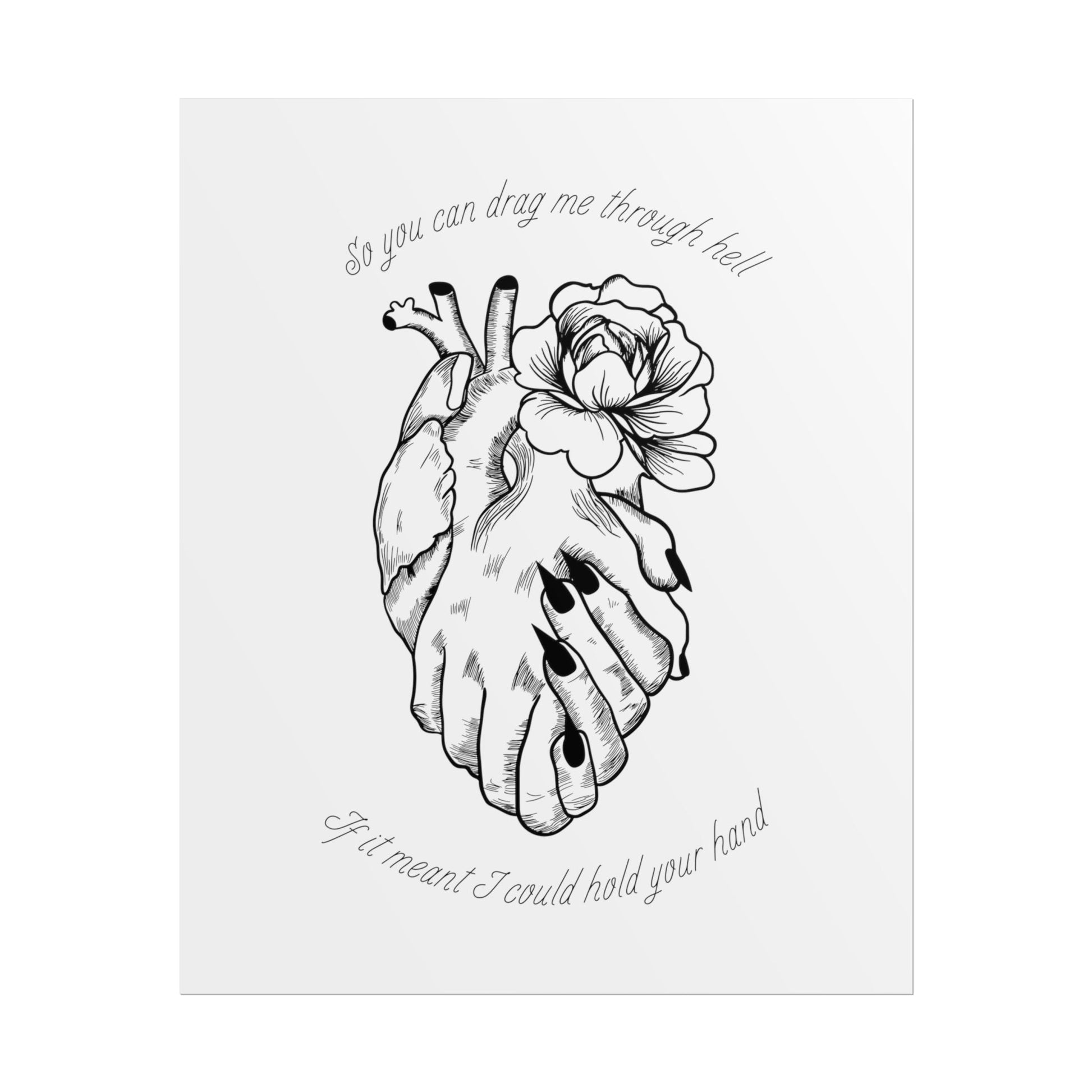 Holding Hands Heart BMTH Follow You Lyric Quote Print - Poster - Rebel Alchemy