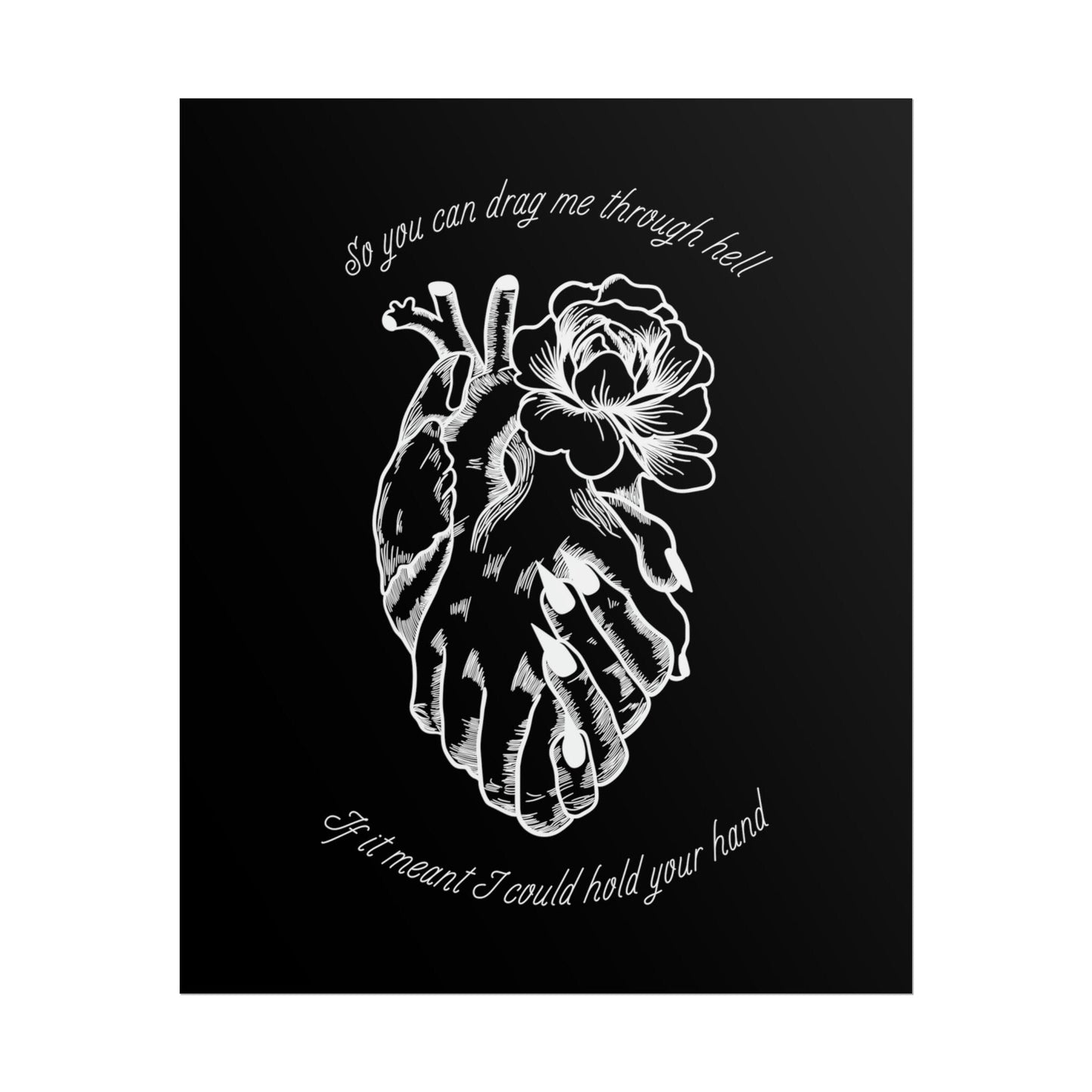 Holding Hands Heart BMTH Follow You Lyric Quote Print - Poster - Rebel Alchemy