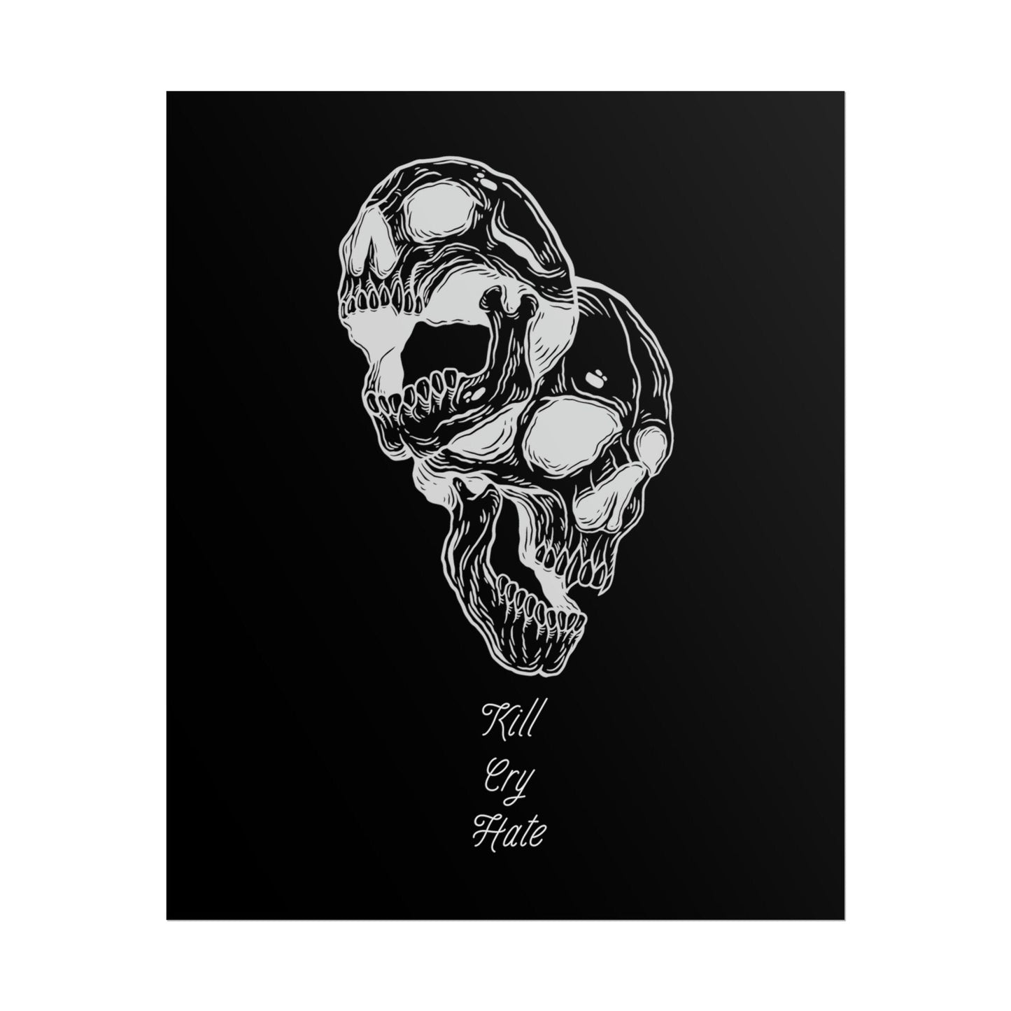 Kill Cry Hate Live Laugh Love Skull Print - Poster - Rebel Alchemy