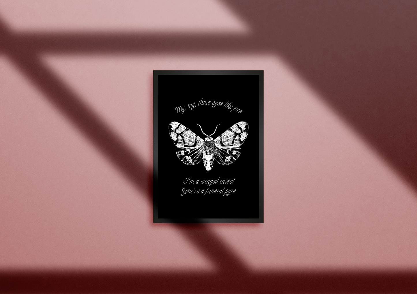 Take Me Back To Eden TMBTE Moth Inspired Lyric Quote Print