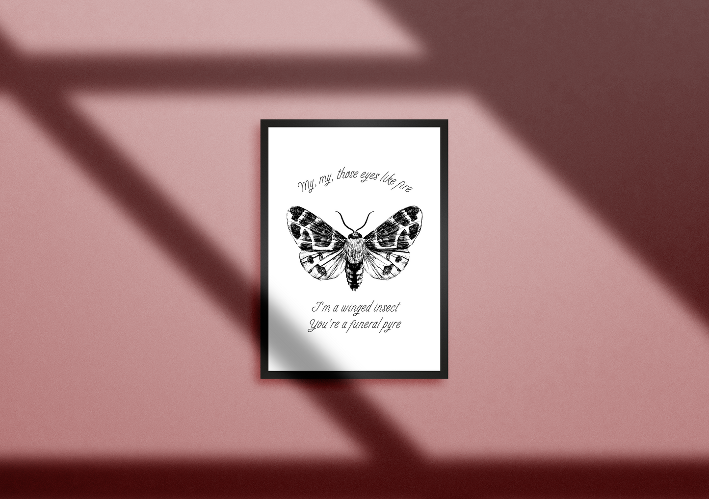 Take Me Back To Eden TMBTE Moth Inspired Lyric Quote Print