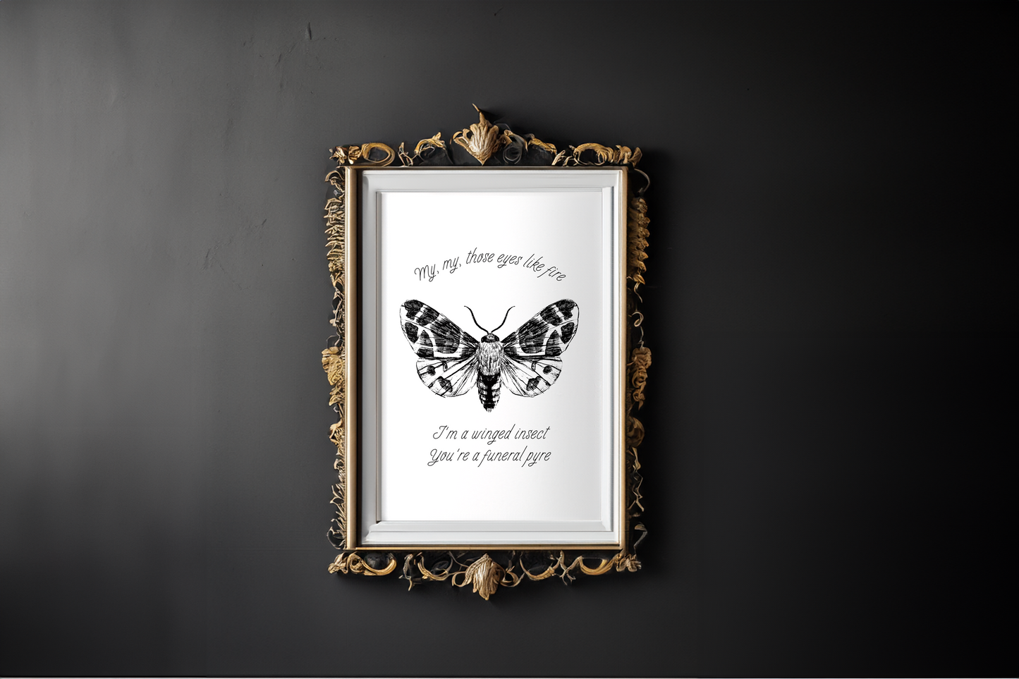 Take Me Back To Eden TMBTE Moth Inspired Lyric Quote Print