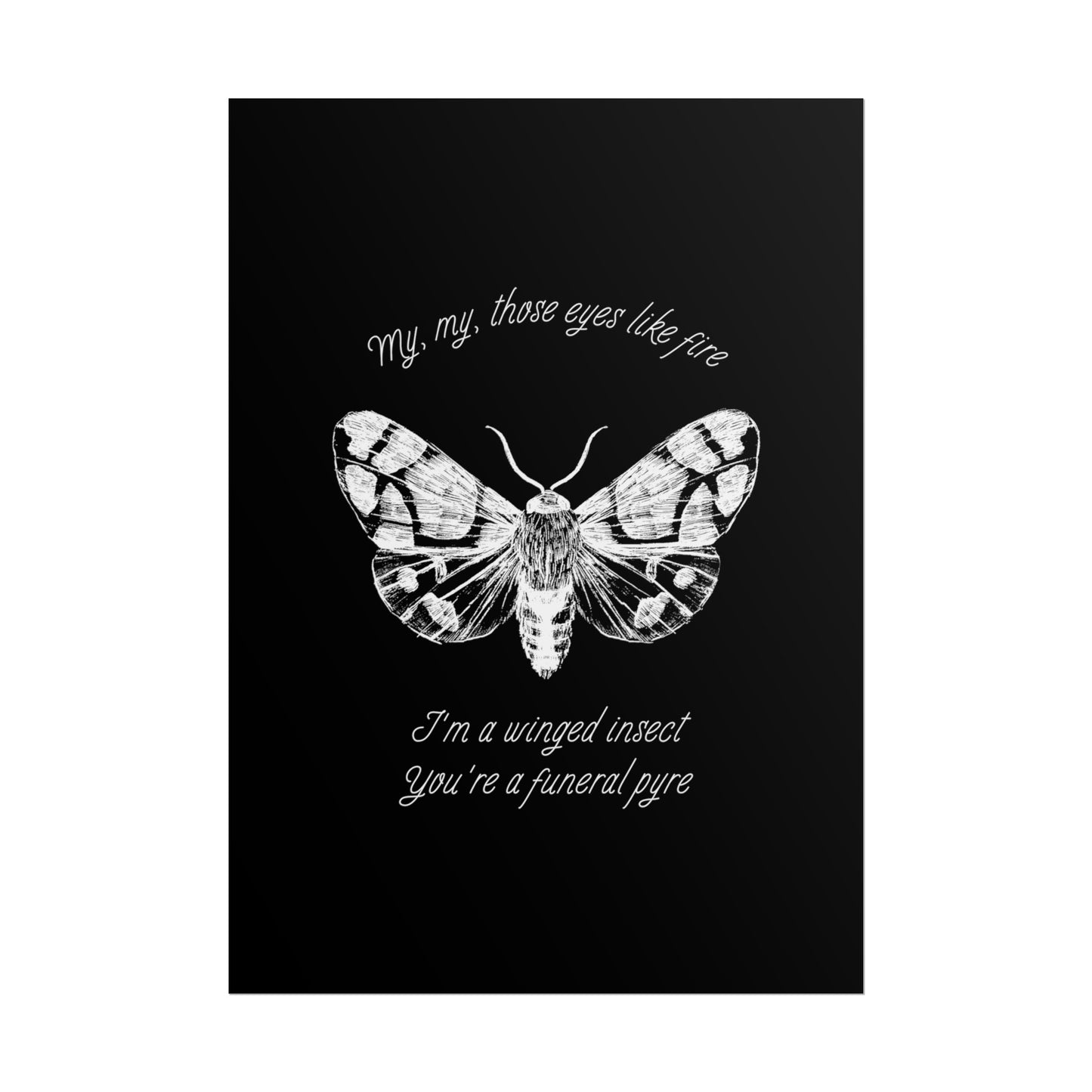 Take Me Back To Eden TMBTE Moth Inspired Lyric Quote Print