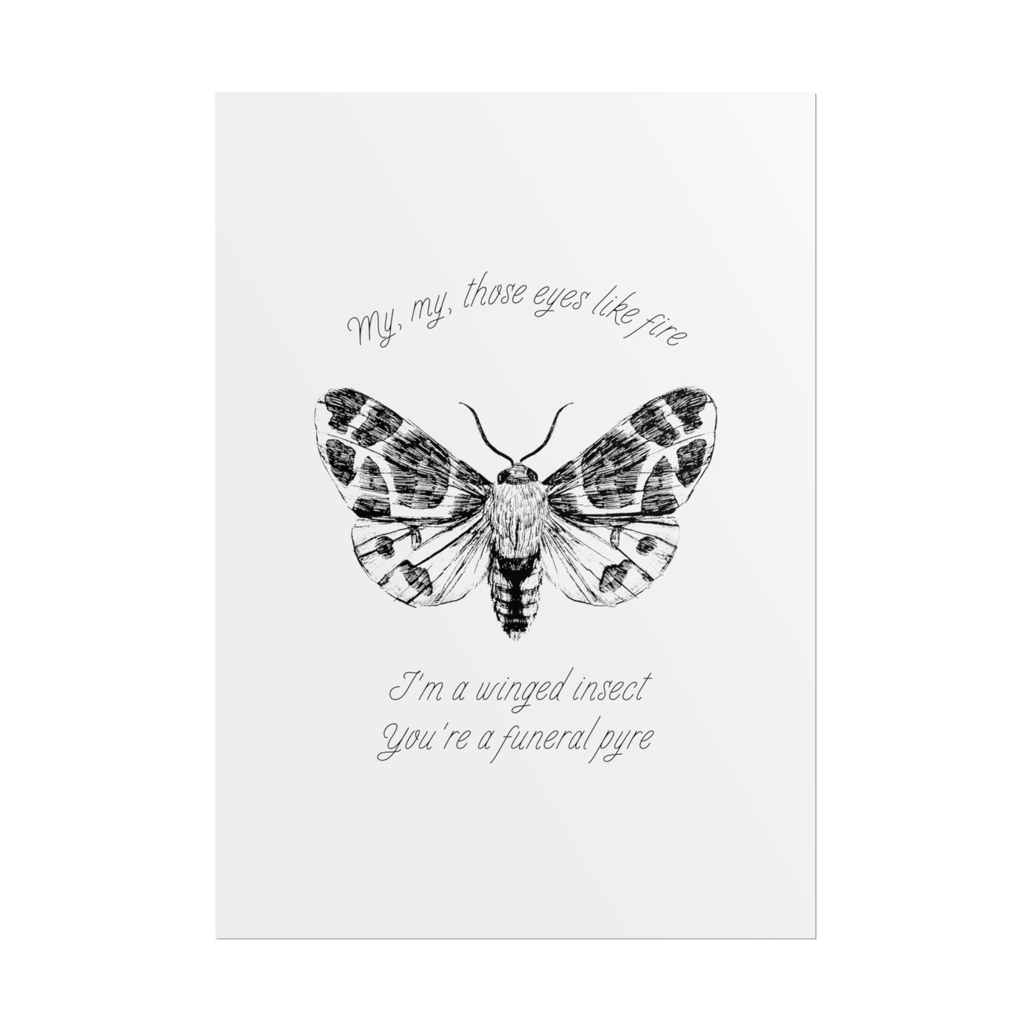 Take Me Back To Eden TMBTE Moth Inspired Lyric Quote Print