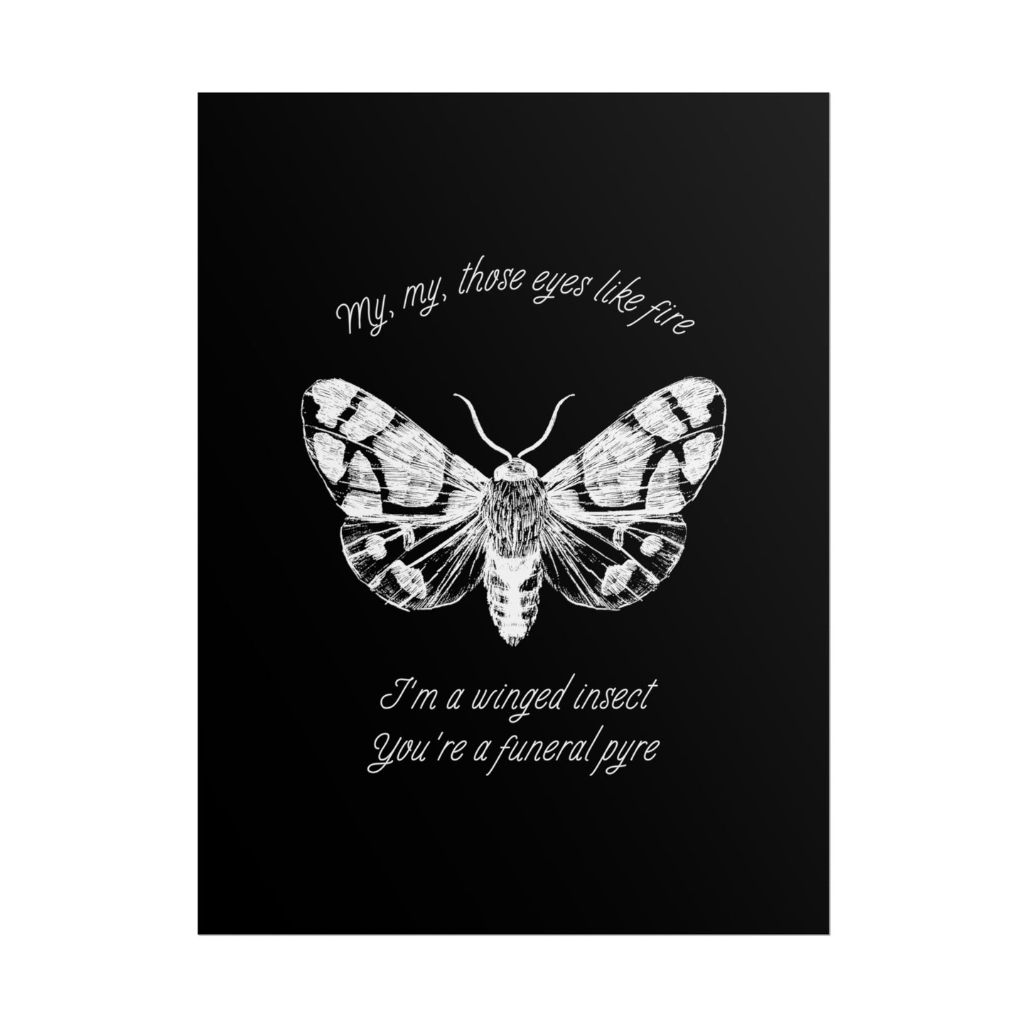 Take Me Back To Eden TMBTE Moth Inspired Lyric Quote Print