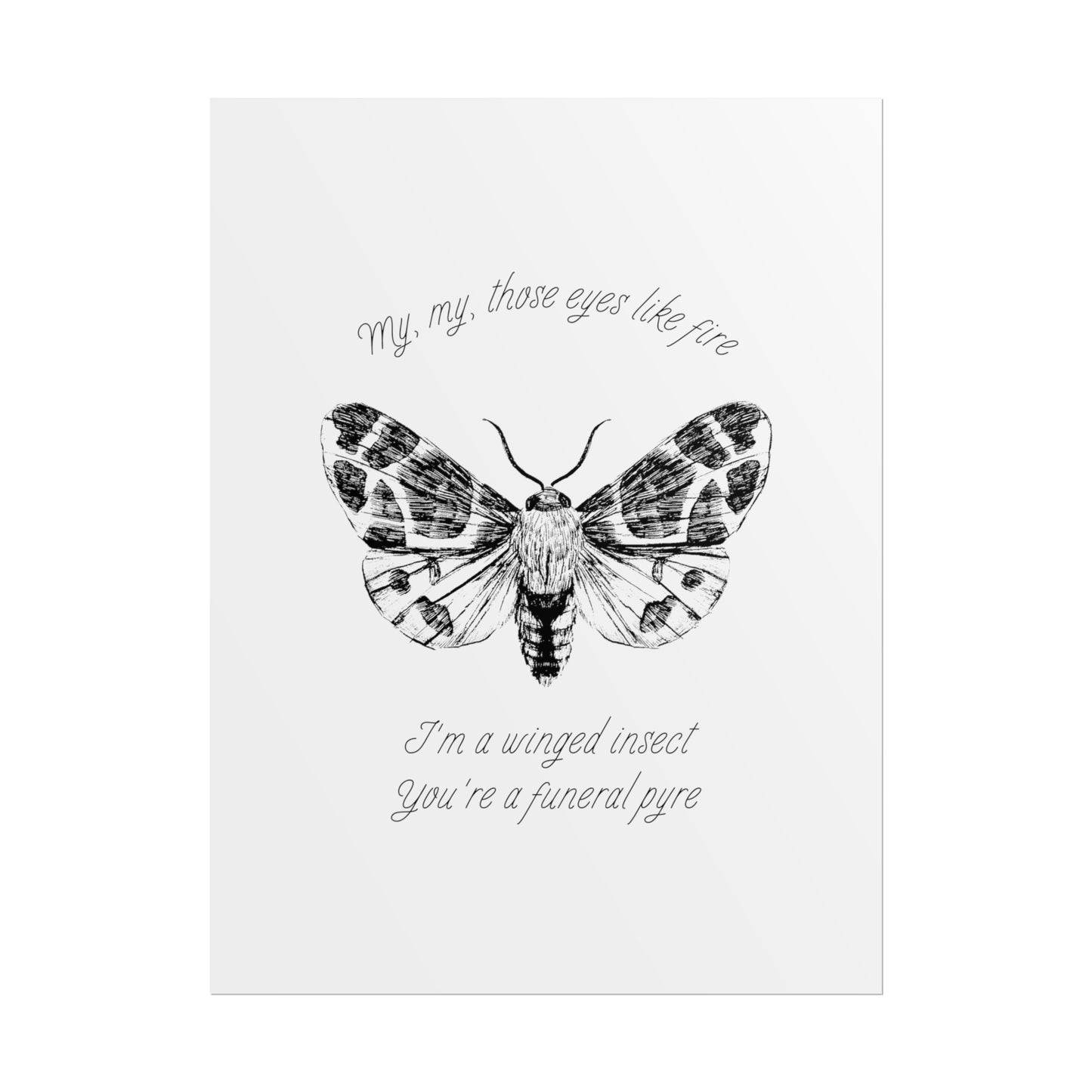 Take Me Back To Eden TMBTE Moth Inspired Lyric Quote Print