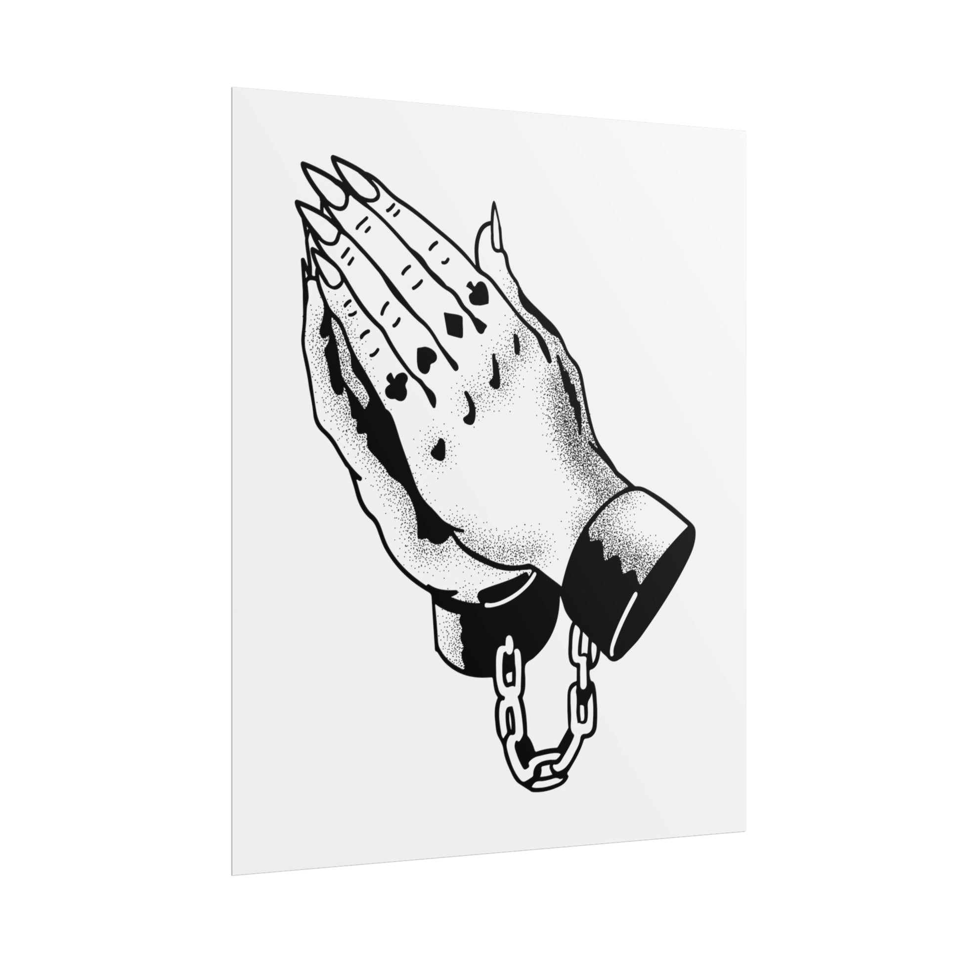 Praying Hands Tattoo Style Print - Poster - Rebel Alchemy