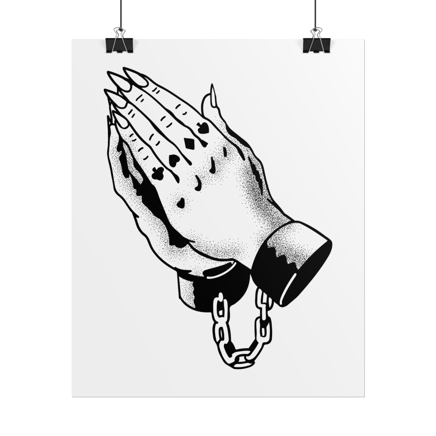 Praying Hands Tattoo Style Print - Poster - Rebel Alchemy